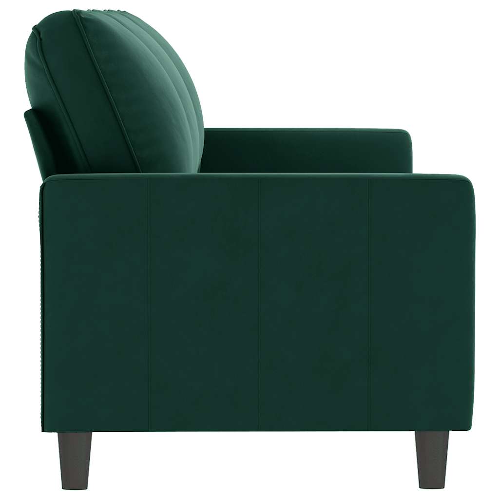 Sofá de 3 lugares 180 cm veludo verde-escuro