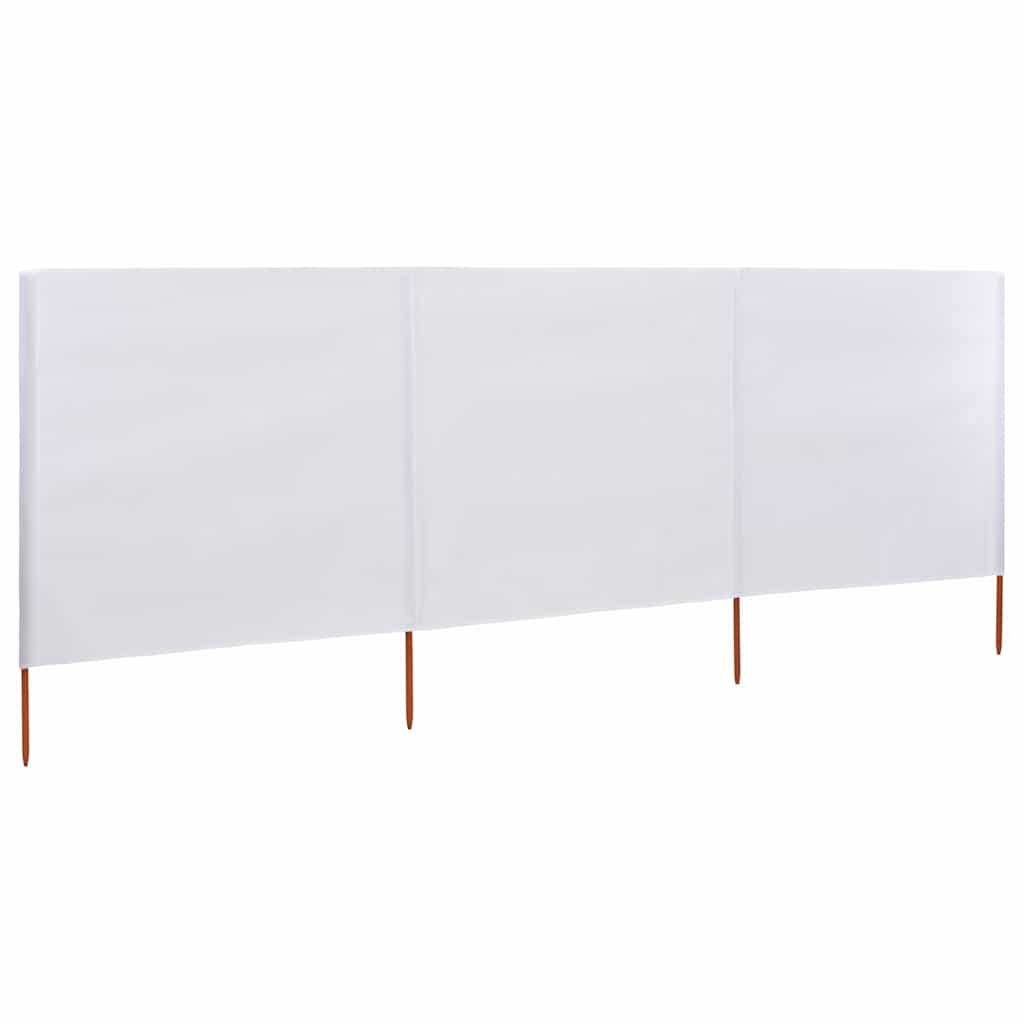 Para-vento com 3 painéis 400x80 cm tecido branco areia