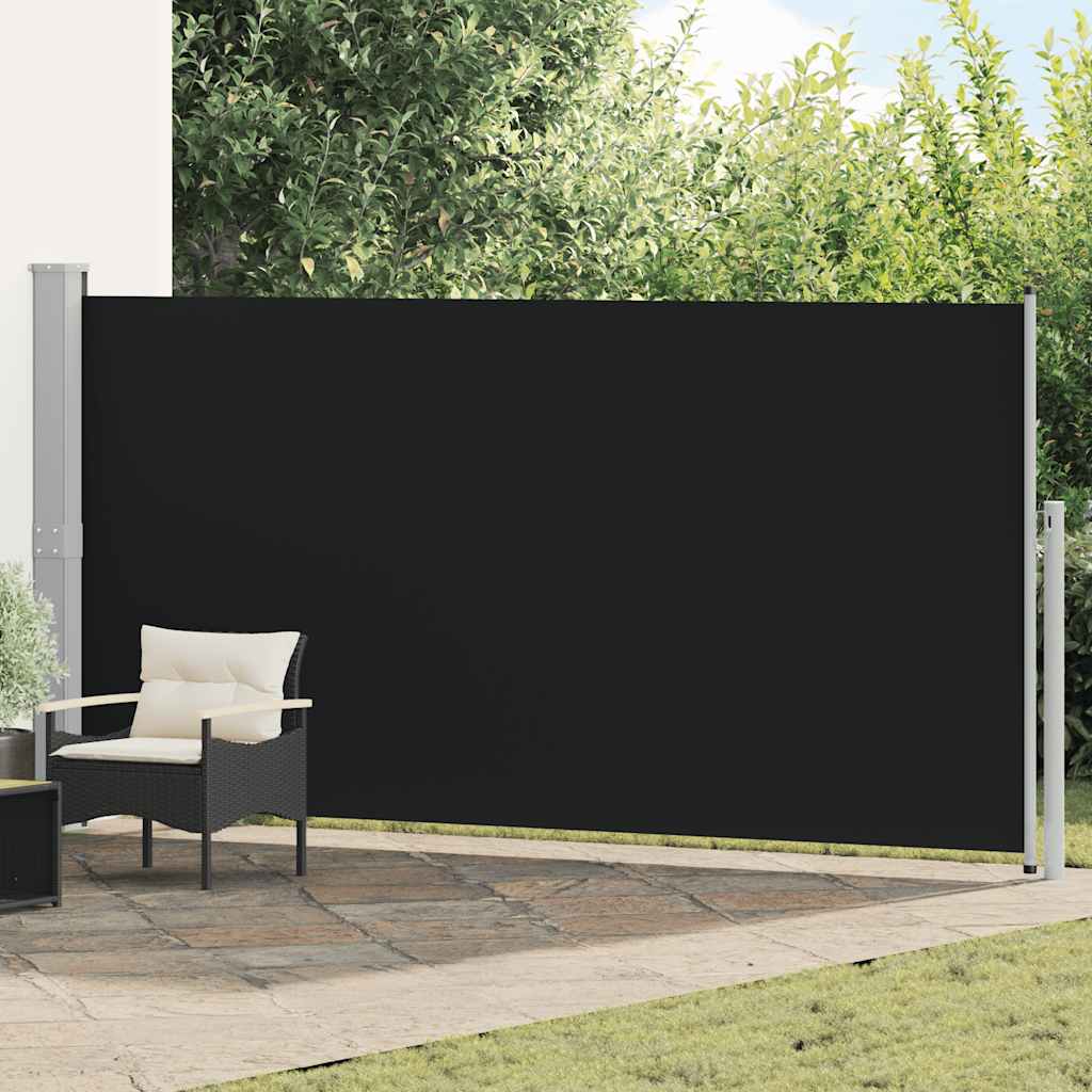 Toldo lateral retrátil 160 x 500 cm preto