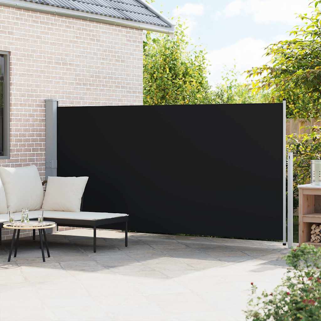 Toldo lateral retrátil 160 x 500 cm preto