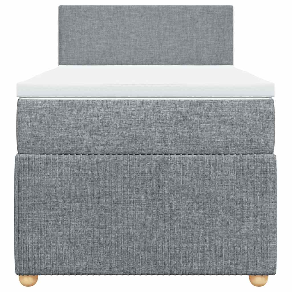 Cama com molas/colchão 90x200 cm tecido cinza-claro