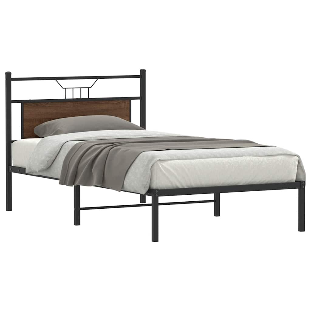 Estrutura cama s/ colchão derivados madeira carvalho castanho