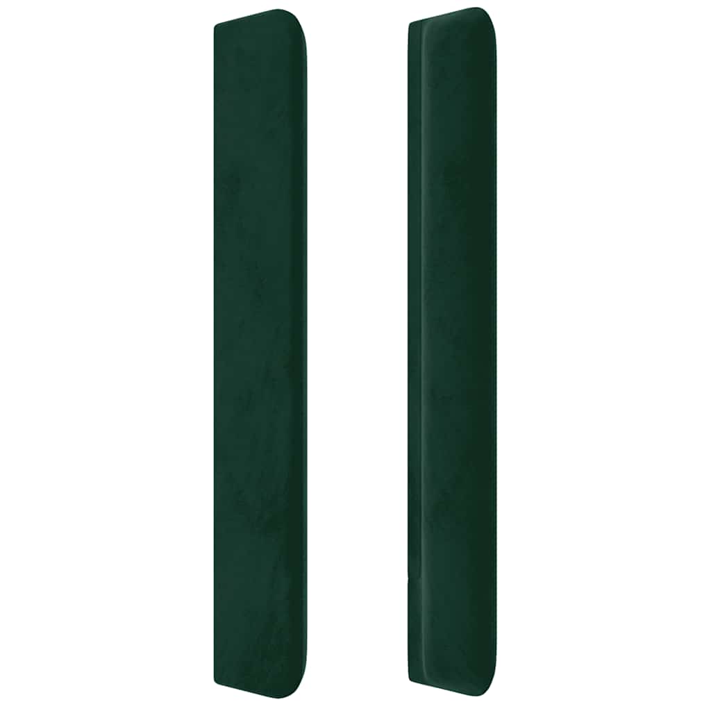 Cabeceira cama c/ abas veludo 183x16x118/128 cm verde-escuro