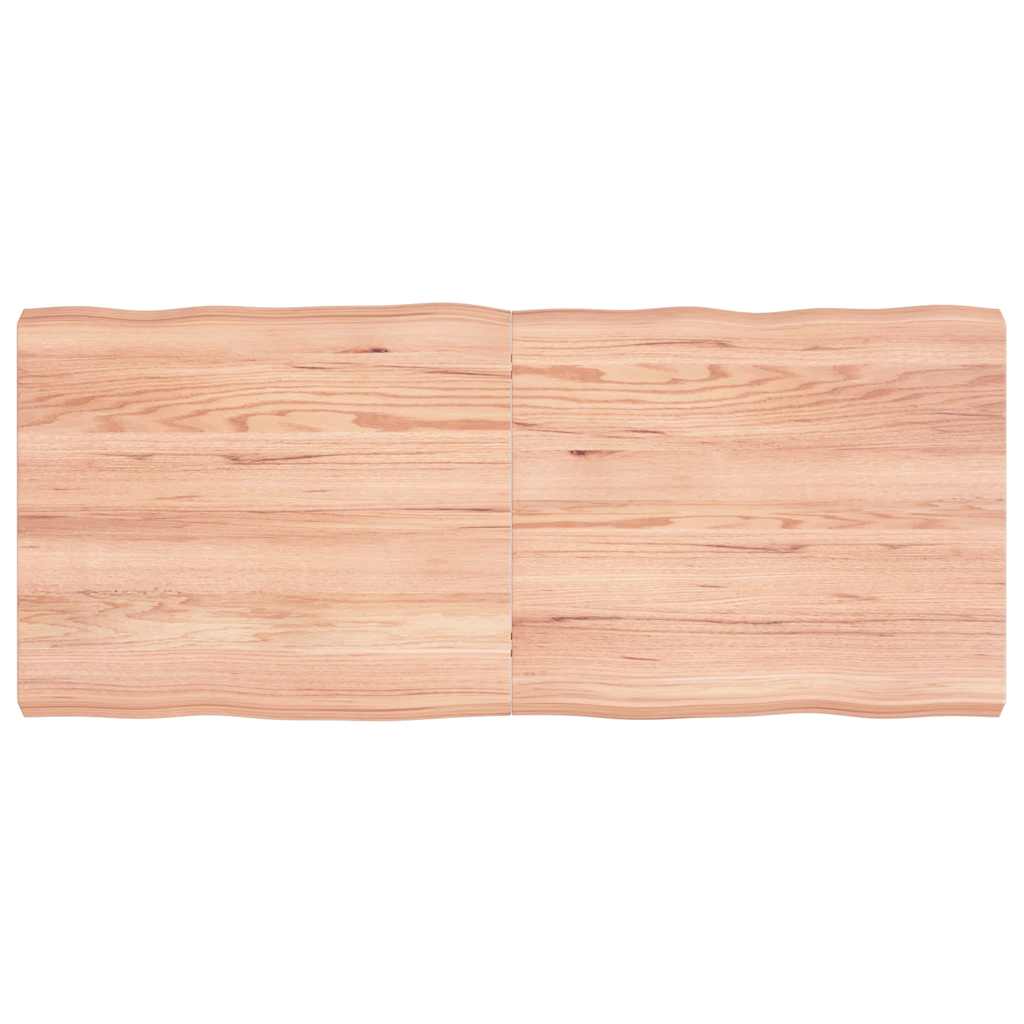 Tampo de mesa com bordas vivas carvalho tratado castanho-claro