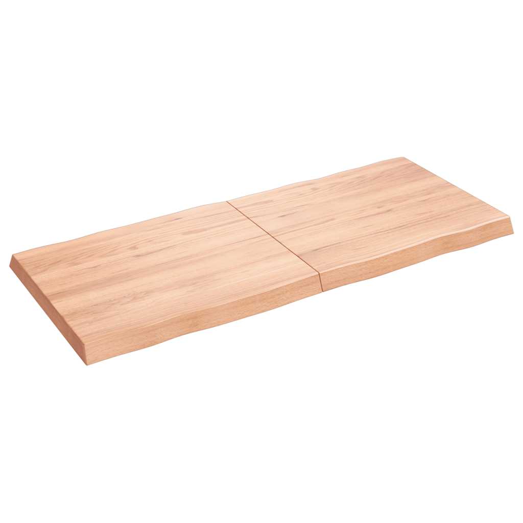 Tampo de mesa com bordas vivas carvalho tratado castanho-claro
