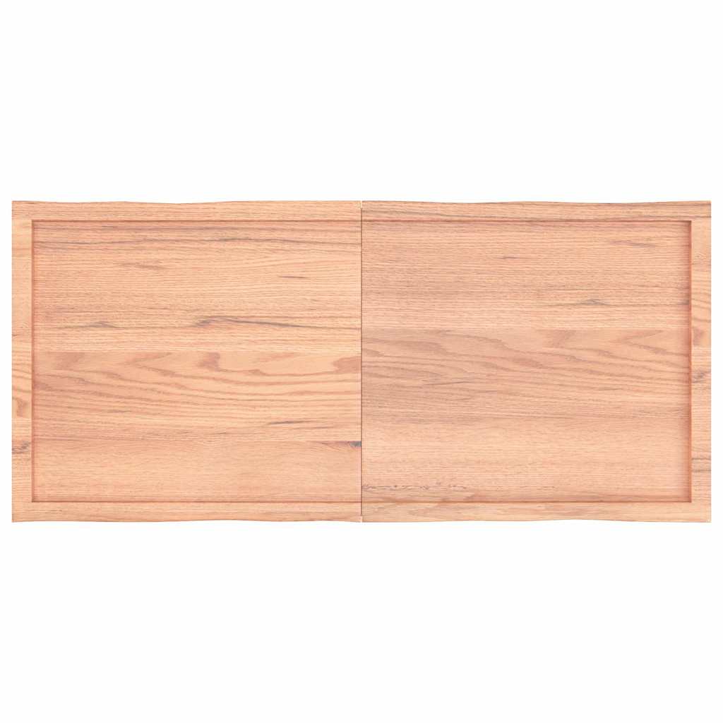 Tampo de mesa com bordas vivas carvalho tratado castanho-claro