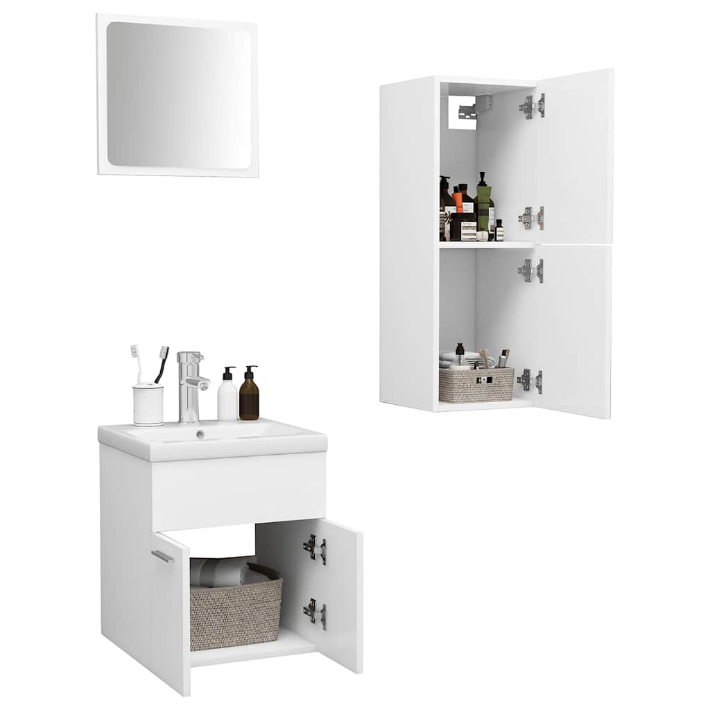 Conjunto de móveis de casa de banho contraplacado branco