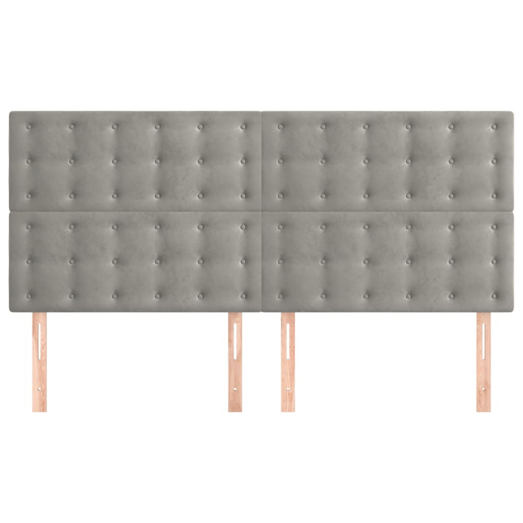 Cabeceira cinza claro 180x5x118/128 cm veludo