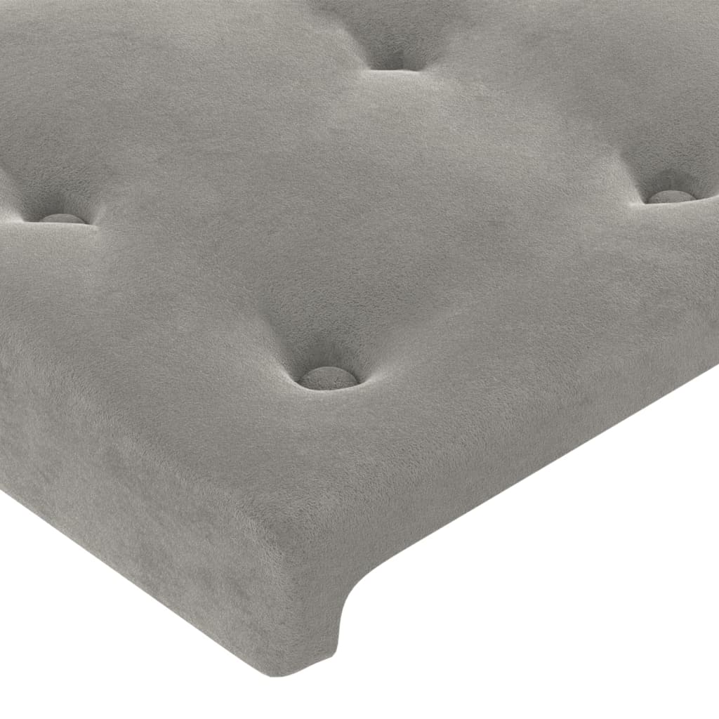 Cabeceira cinza claro 180x5x118/128 cm veludo
