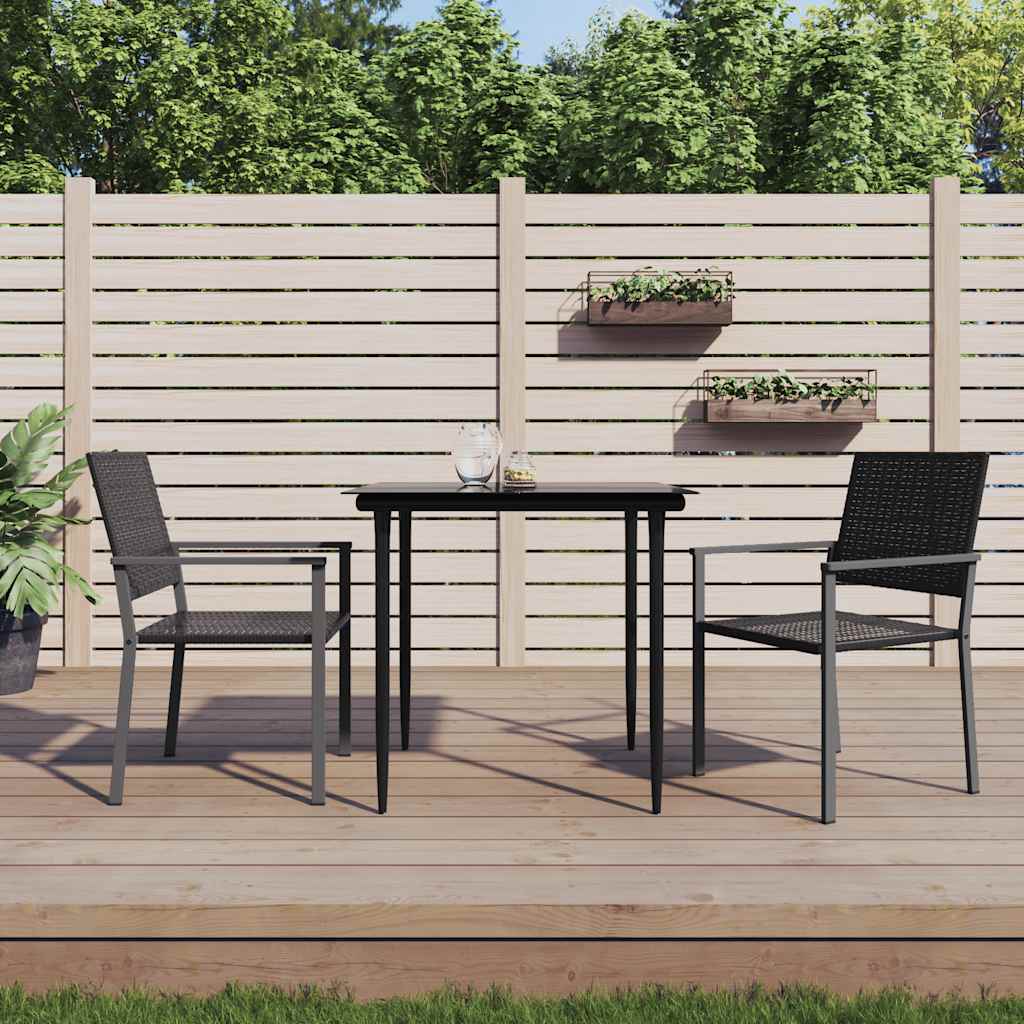 Cadeiras de jardim 2 pcs 54x62,5x89 cm vime PE preto