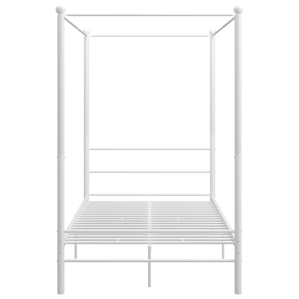 Estrutura de cama com dossel 140x200 cm metal branco