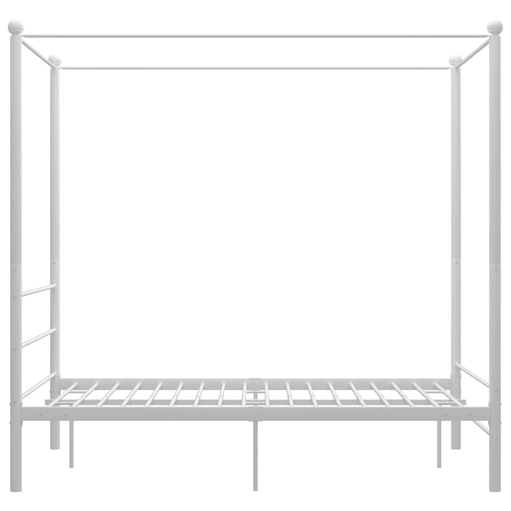 Estrutura de cama com dossel 140x200 cm metal branco