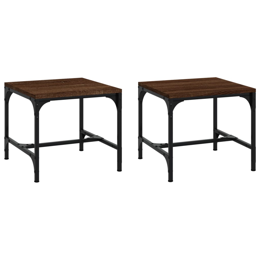 Mesas de apoio 2pcs 40x40x35cm deriv. madeira carvalho castanho