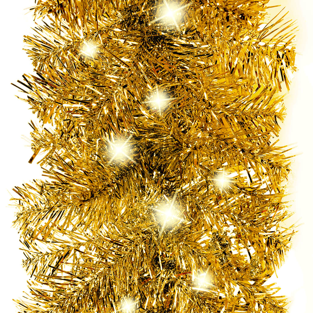 Grinalda de natal com luzes LED 20 m dourado