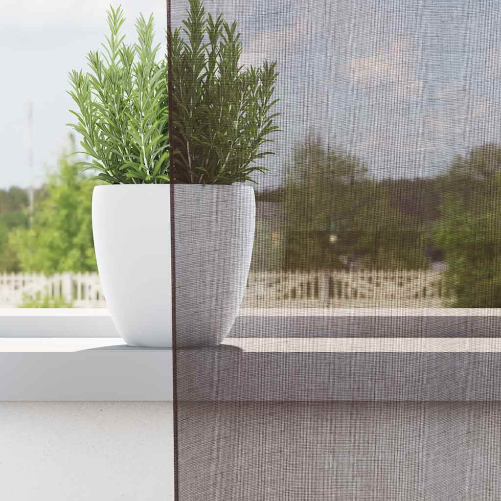 Cortinas de voile com ilhós 2 pcs castanho 140x300 cm