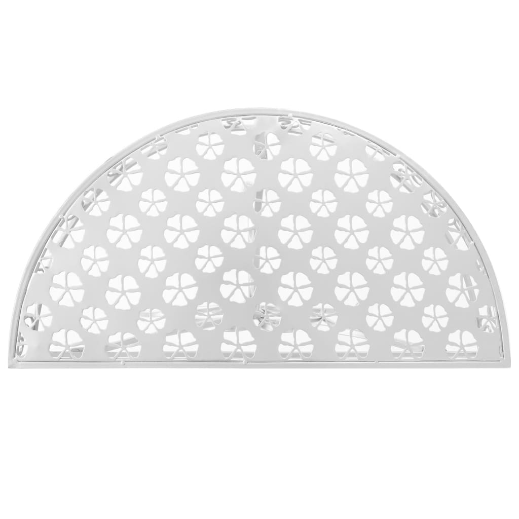 Mesa de apoio vintage semicircular metal 72x36x74 cm prateado