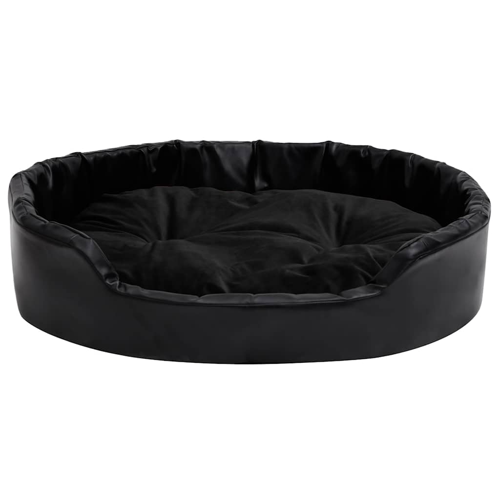 Ninho p/ cães 90x79x20 cm pelúcia/couro artificial preto