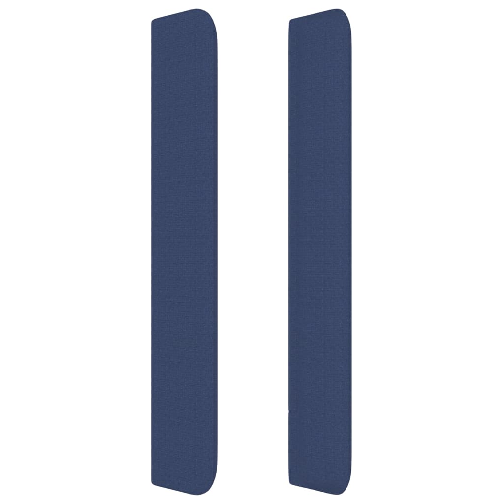 Cabeceira de cama c/ abas tecido 203x16x118/128 cm azul