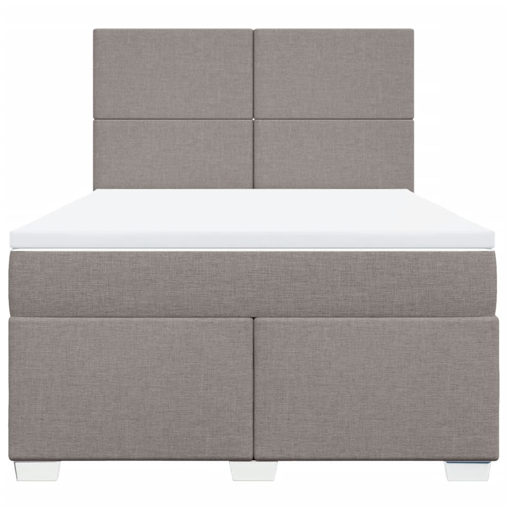 Cama com molas/colchão 140x190 cm tecido castanho-acinzentado