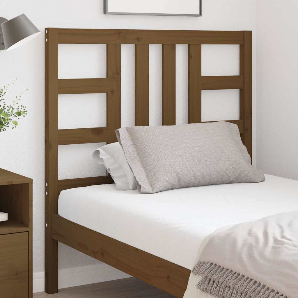 Cabeceira de cama 96x4x100 cm pinho maciço castanho mel