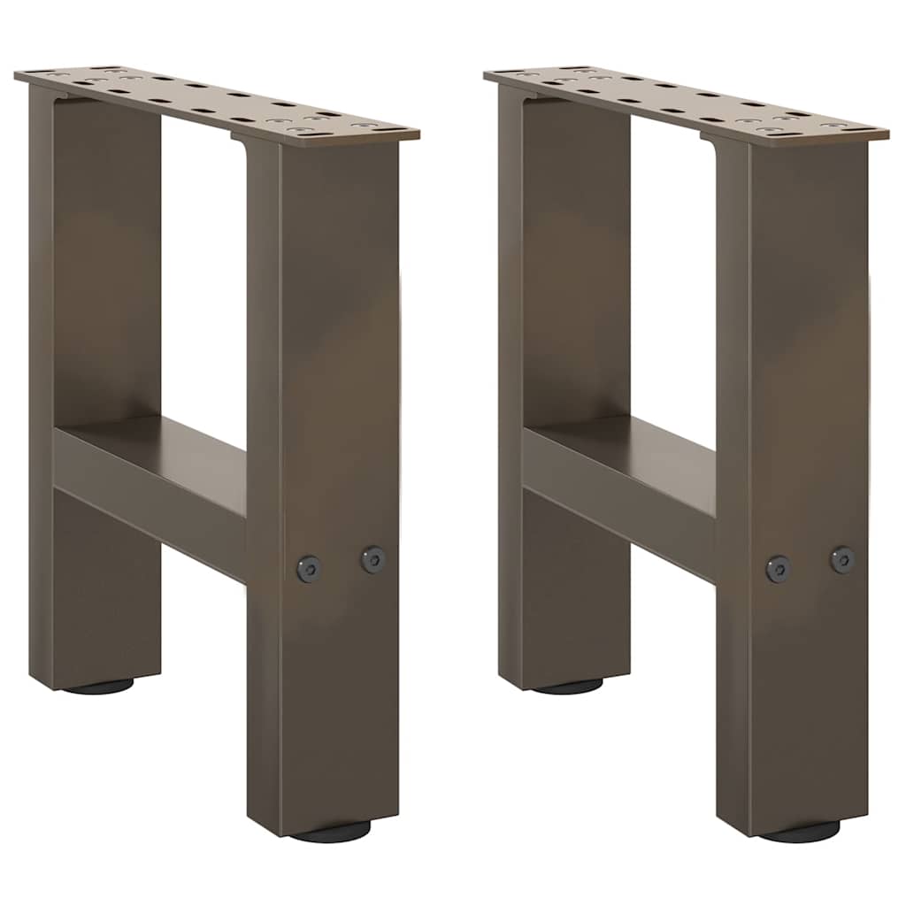 Pés para mesa de centro em aço natural, 2 peças, 30x(30-31) cm, aço