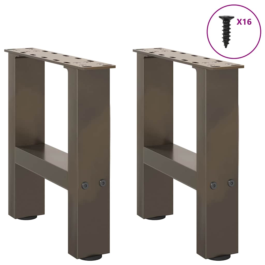Pés para mesa de centro em aço natural, 2 peças, 30x(30-31) cm, aço