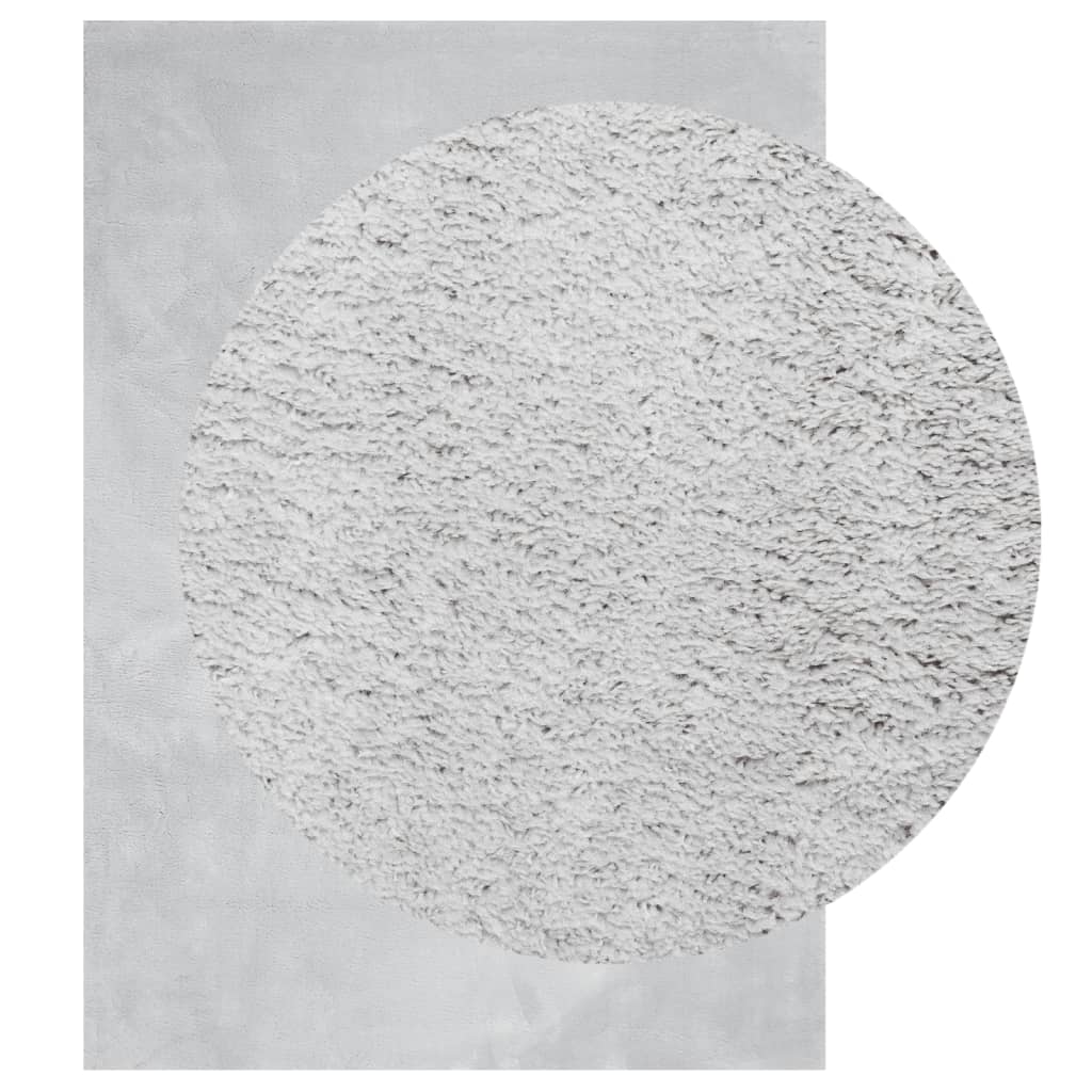 Tapete pelo curto macio e lavável huarte 200x280 cm cinzento