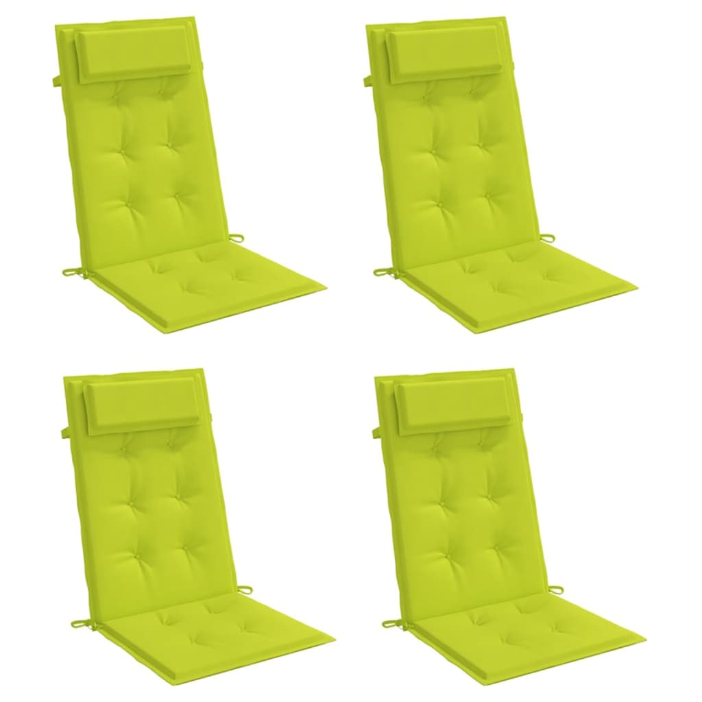 Almofadões p/ cadeira encosto alto 4 pcs oxford verde brilhante