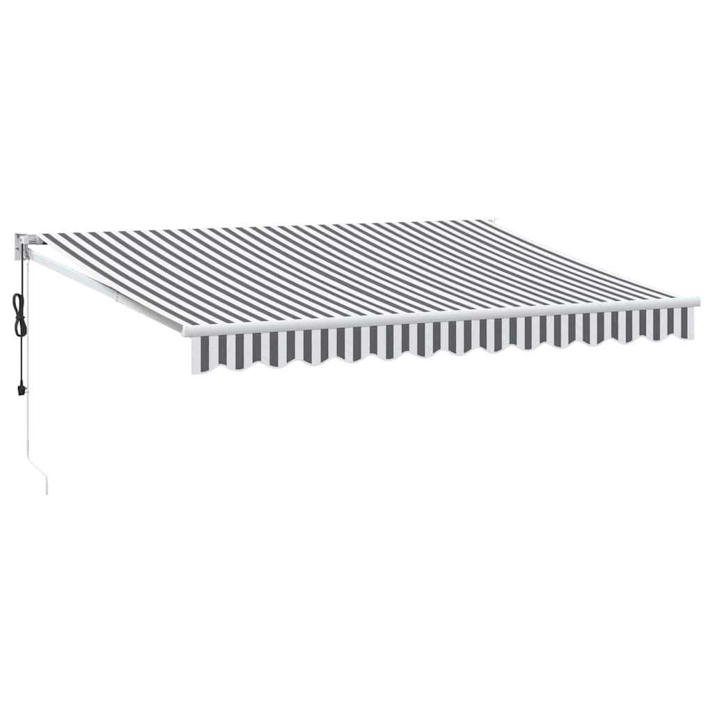Toldo retrátil 3,5x2,5 m tecido e alumínio antracite e branco