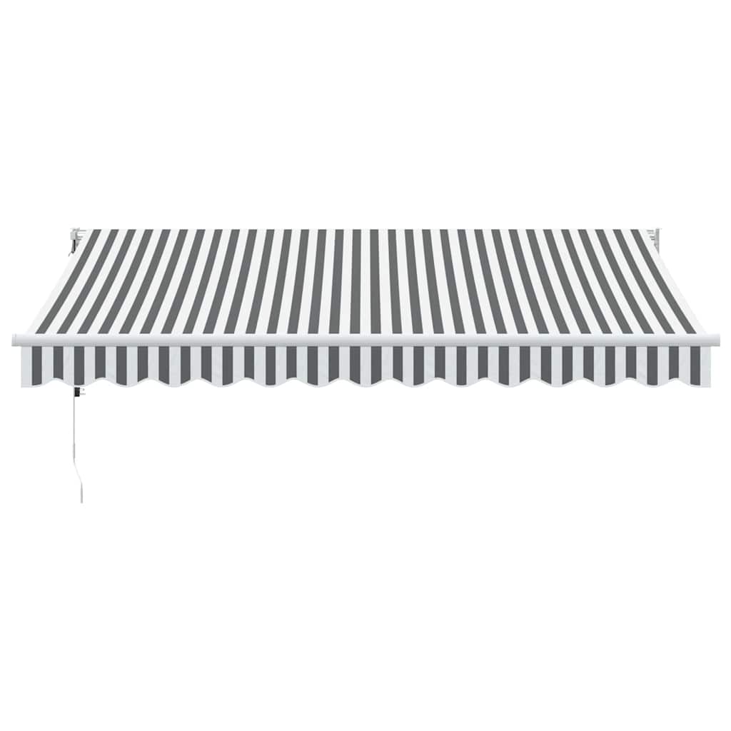 Toldo retrátil 3,5x2,5 m tecido e alumínio antracite e branco