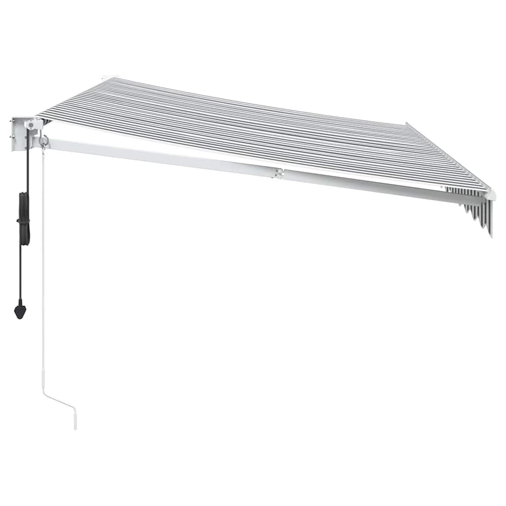 Toldo retrátil 3,5x2,5 m tecido e alumínio antracite e branco