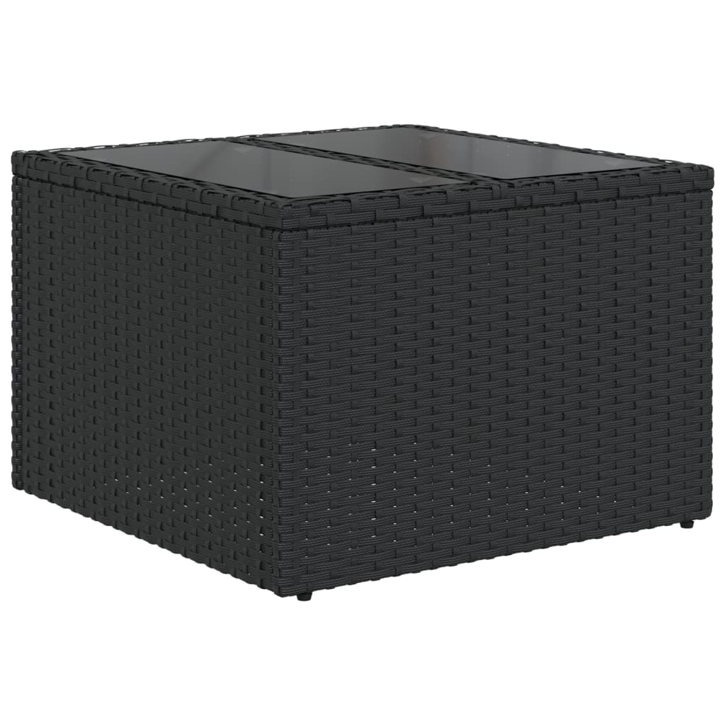 Conjunto de sofá de jardim com 8 peças e almofadas em rattan sintético preto