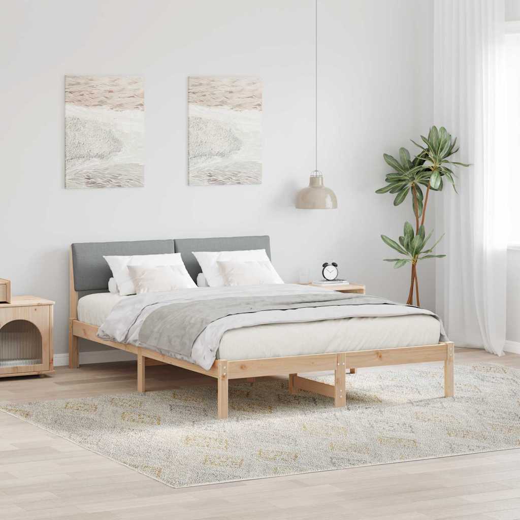 Estrutura da cama marrom e cinza claro 140 x 200 cm