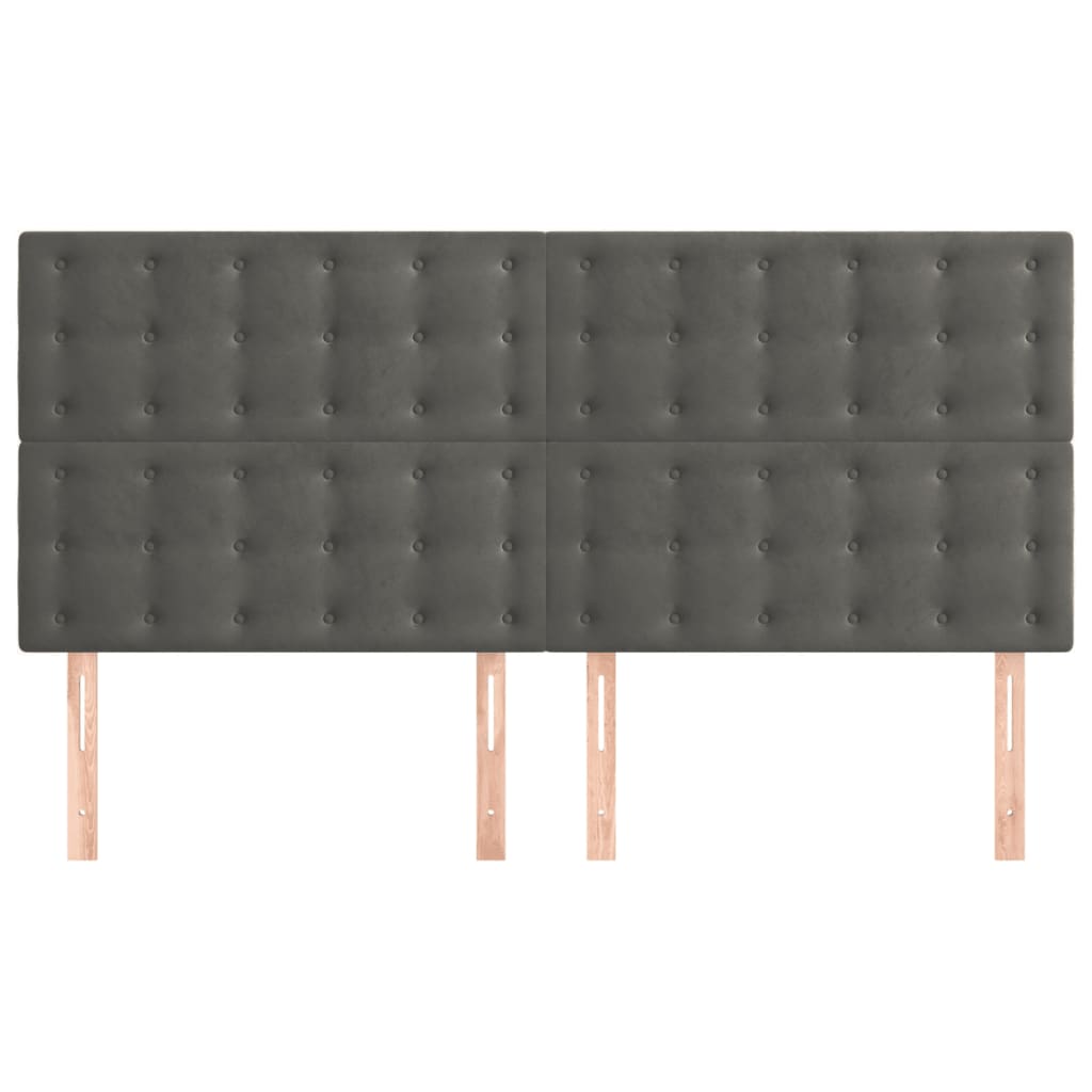 Cabeceira cinza escuro 200x5x118/128 cm veludo