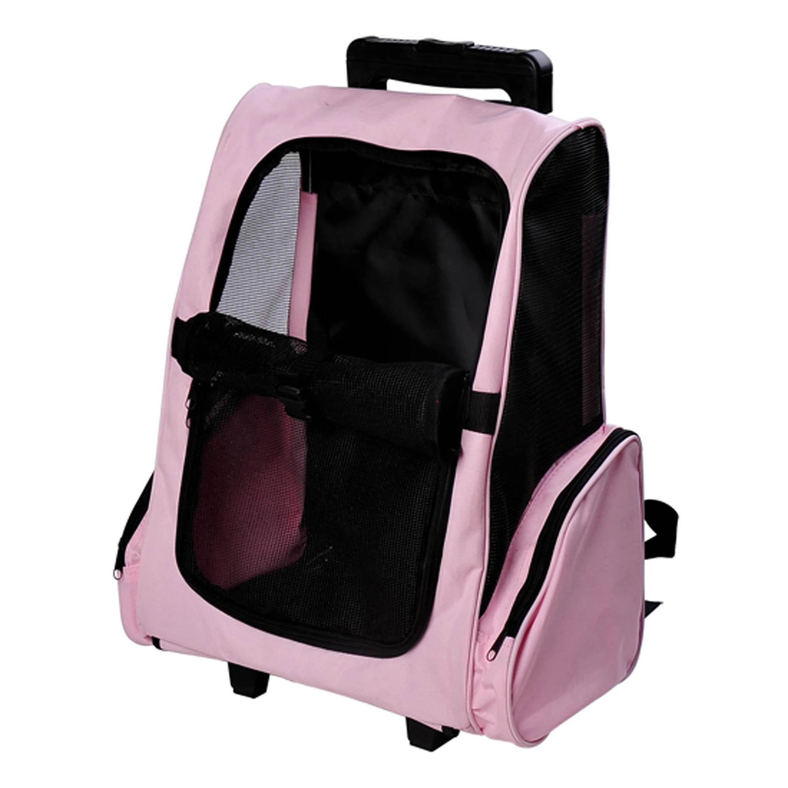 Transportadora 2 em 1 para Animais de Estimação Mochila ou Carrinho de Viagem para Cães e Gatos com 2 Rodas Alça Retrátil de Alu
