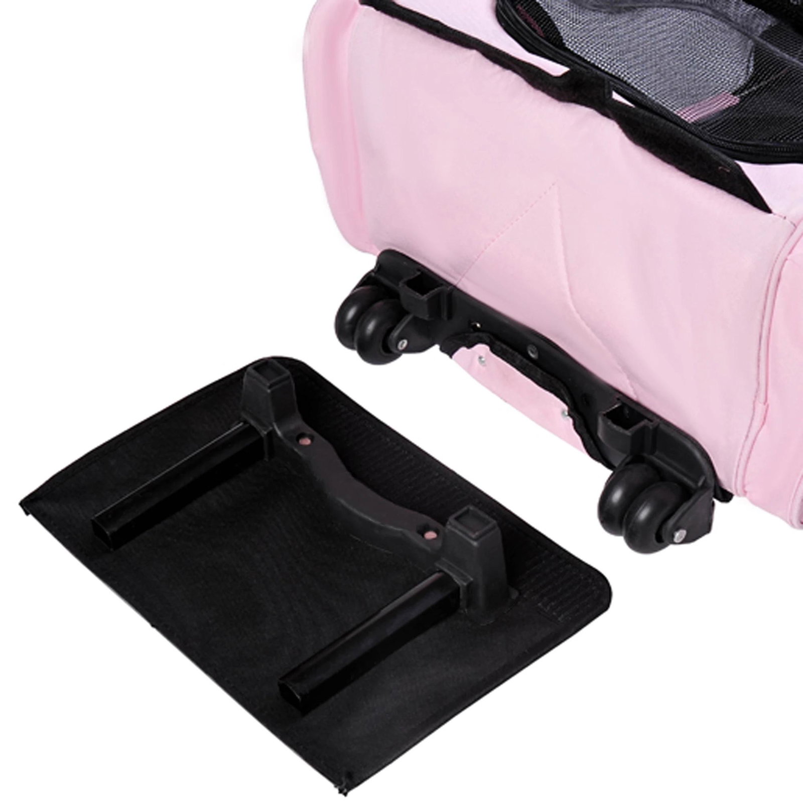 Transportadora 2 em 1 para Animais de Estimação Mochila ou Carrinho de Viagem para Cães e Gatos com 2 Rodas Alça Retrátil de Alu