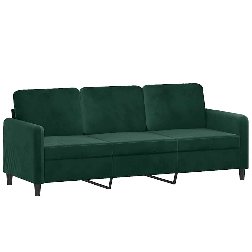 2 Pcs conjunto de sofás com almofadas veludo verde-escuro