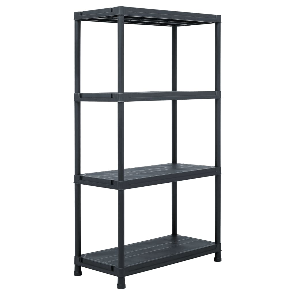 Estantes de arrumação 5 pcs preto 60x30x138 cm plástico