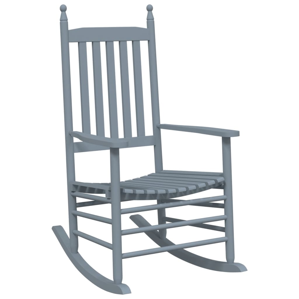 Cadeira de baloiço com mesa dobrável álamo maciço cinzento