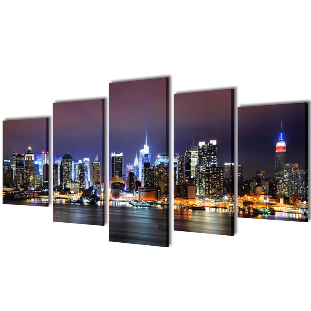 Políptico multicromático horizonto nova iorque 100 x 50 cm