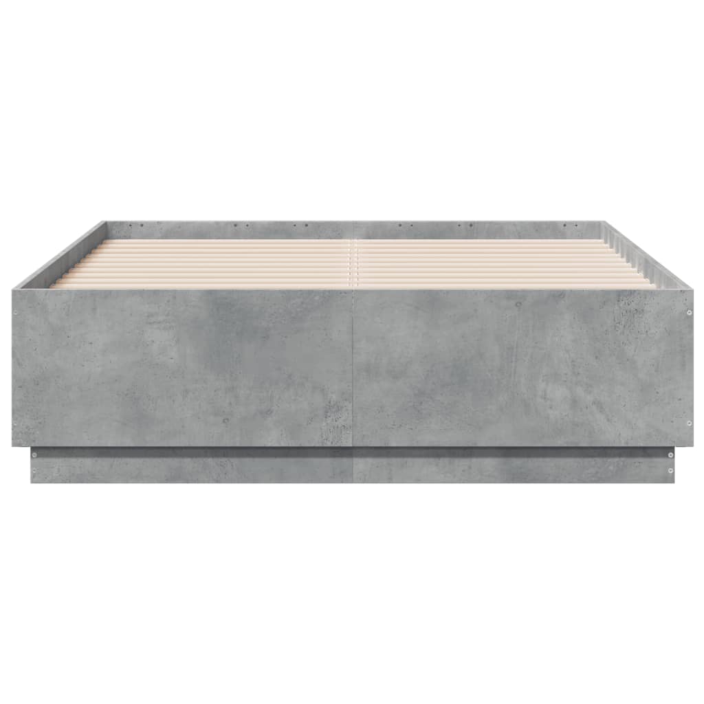 Estrutura de cama 135x190 cm derivados de madeira cinza cimento