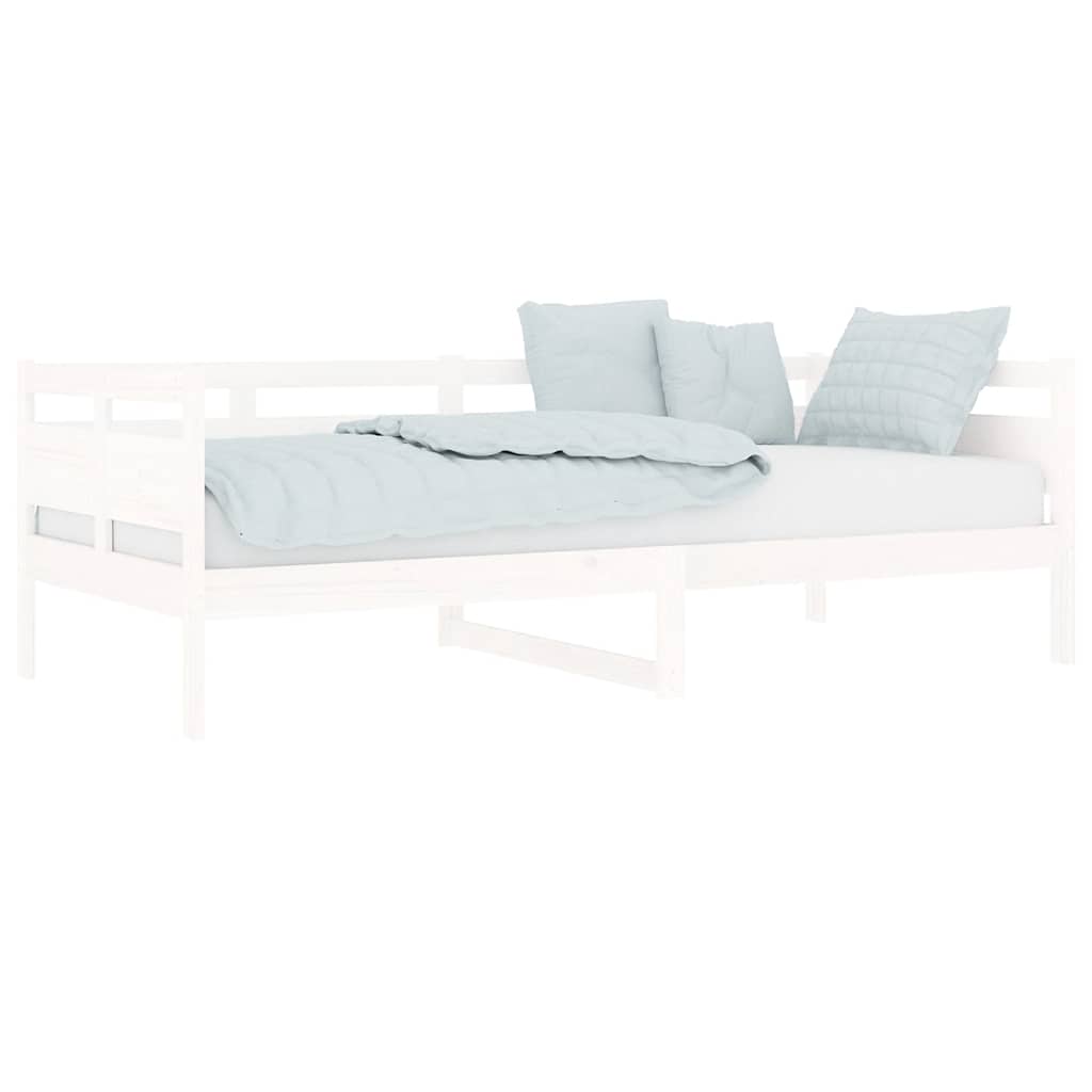 Sofá-cama 90x200 cm madeira de pinho maciça branco