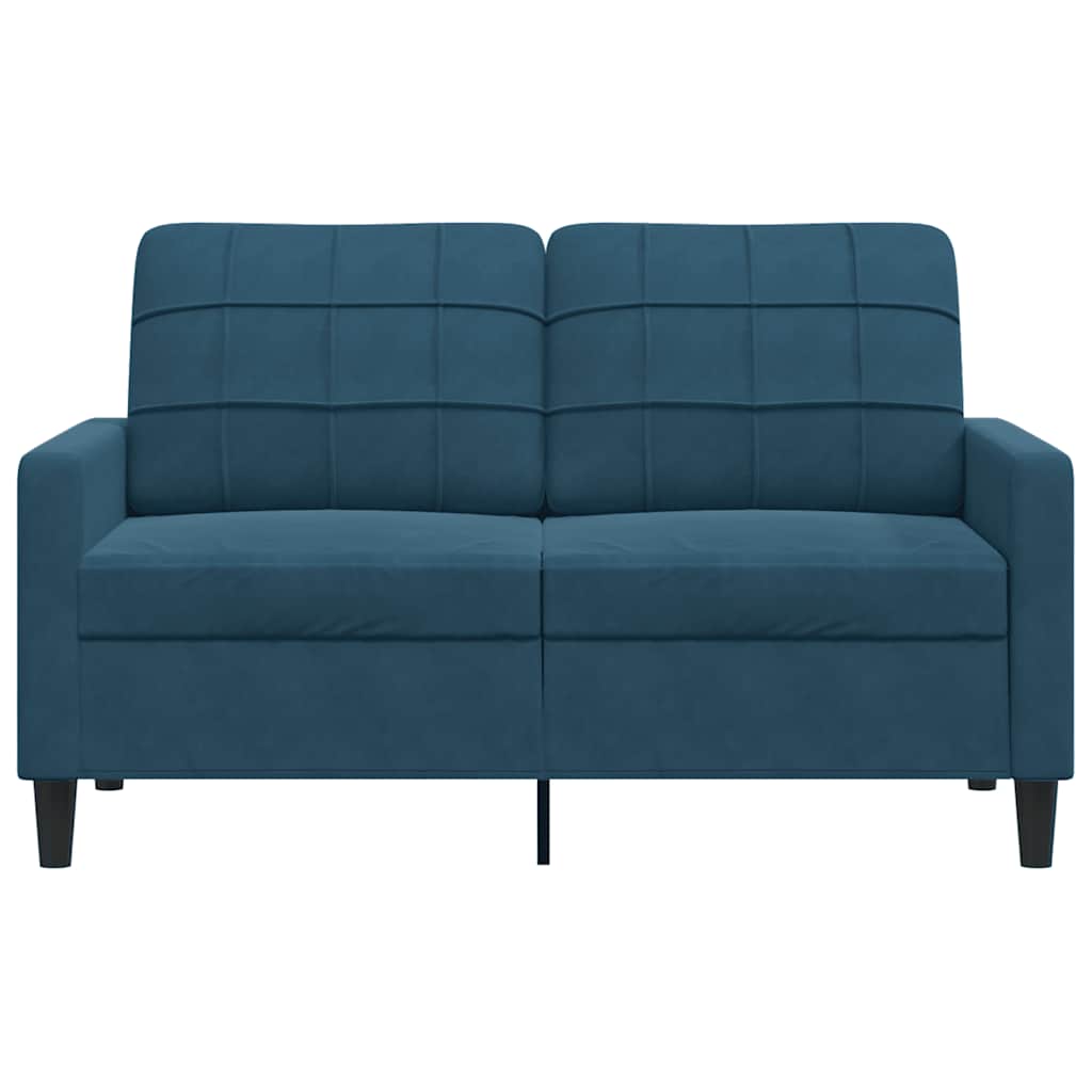 Sofá de 2 lugares veludo 120 cm azul