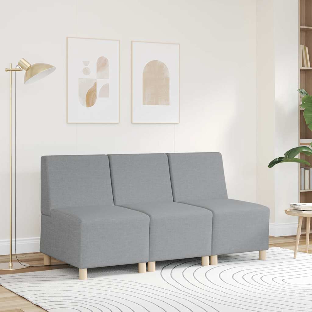Poltrona sem braços tecido 55 cm cinzento-claro