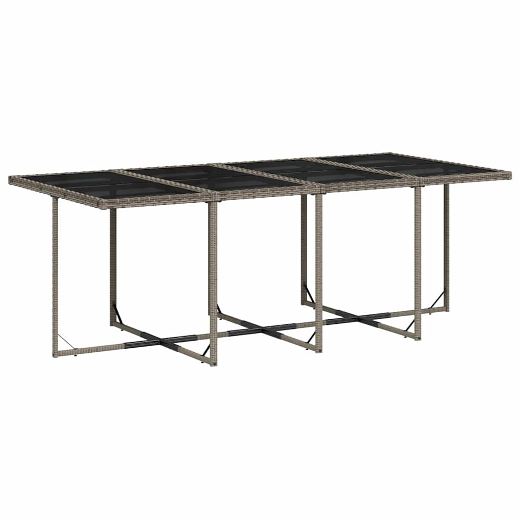 13 Pcs conjunto jantar p/ jardim c/ almofadões vime PE cinzento