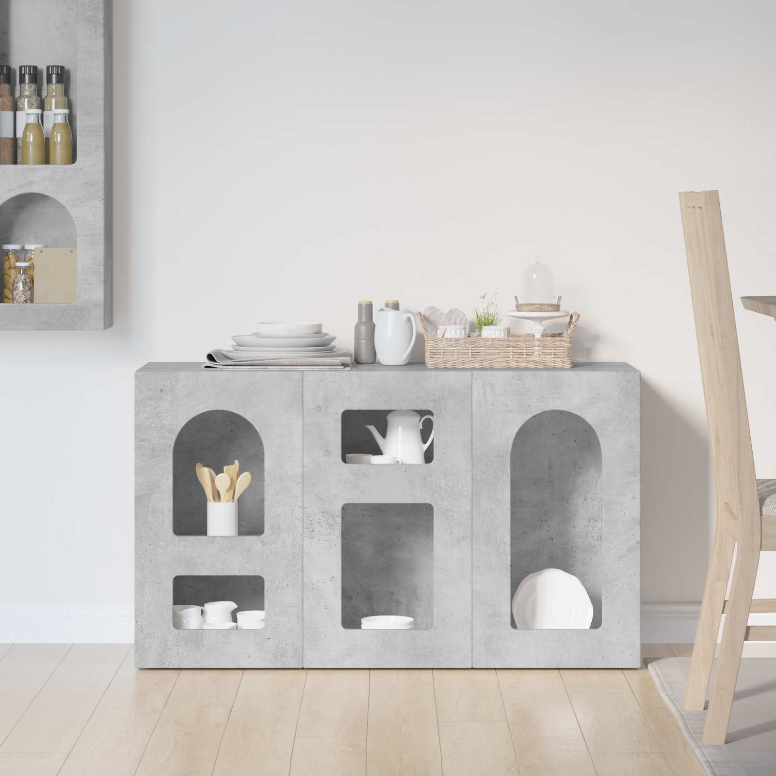 Buffet elst cinzento 100 x 35 x 59 cm derivados de madeira