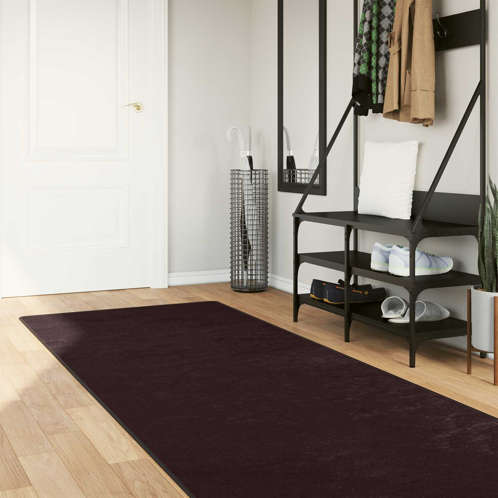 Passadeira marsa antracite 100 x 350 cm poliéster e PVC