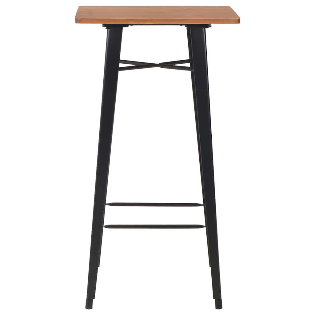 Mesa de bar 60x60x108 cm pinho maciço e aço preto