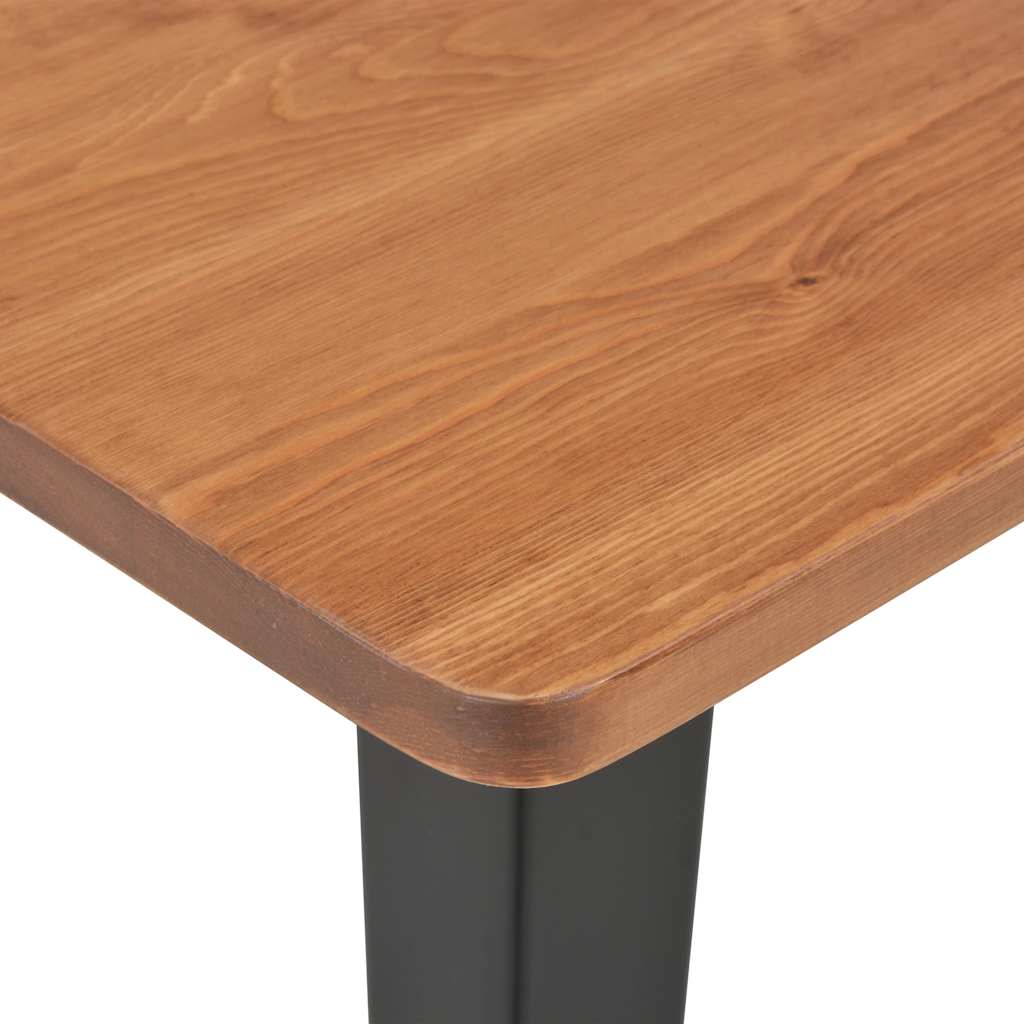 Mesa de bar 60x60x108 cm pinho maciço e aço preto