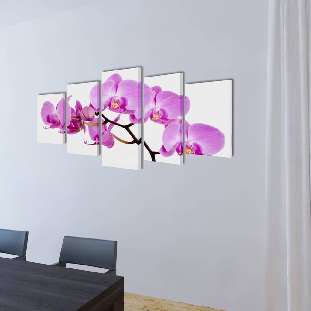Políptico com impressão orquídea 200 x 100 cm